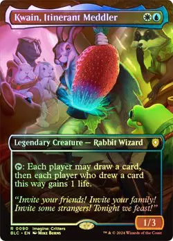 MTG FOIL Kwain, Itinerant Meddler Borderless - Bloomburrow Commander #090 - Image 1