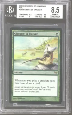 Magic MTG Champions of Kamigawa FOIL Glimpse of Nature BGS 8.5 NEAR MINT NM - Image 1