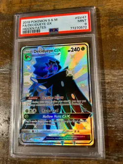 POKEMON 2019 Sun Moon Full Art DECIDUEYE GX Hidden Fates SV47 PSA 9 Mint RARE - Image 1