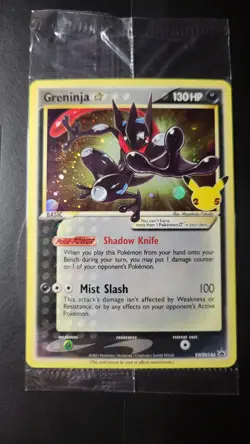 Pokemon Greninja Gold Star Promo SWSH144 Celebrations ETB Sealed HOLO BLEED - Image 1