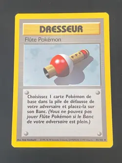 CARTE POKEMON FLUTE POKEMON 86/102 FR PEU COMMUNE SET DE BASE - EXC - Image 1