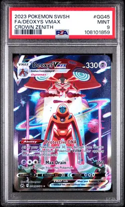 Deoxys VMAX #GG45/GG70 PSA 9 Mint Pokemon Crown Zenith 2023 Full Art GG45 - Image 1