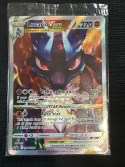 Pokemon Lucario VSTAR SWSH291 Crown Zenith ETB Holo Black Star Promo SEALED - Image 1