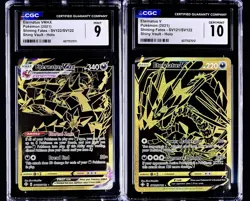 Eternatus V Pokemon 2021 Shining Fates SV121 CGC 10 & Eternatus VMAX SSV122 CGC9 - Image 1