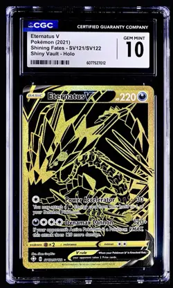 Eternatus V Pokemon 2021 Shining Fates SV121 CGC 10 & Eternatus VMAX SSV122 CGC9 - Image 2