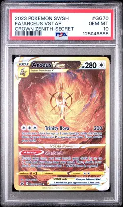 2023 Pokemon Sword & Shield ~ Crown Zenith Arceus VStar Secret ~ GG70 PSA 10 - Image 1