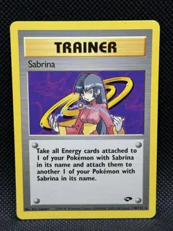 Pokemon Card Sabrina 110/132 Gym Challenge Regular Rare WOTC TCG NM 🔥 - Image 1