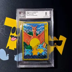 Pokemon Bandai Gold Silver Anime Collection Charizard, Pikachu BGS 8 NM-MT Card - Image 1