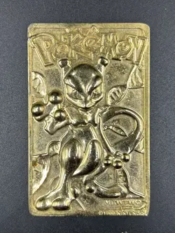 Vintage 1999 Burger King Pokemon 23k Gold Plated Mewtwo Collectible Card - Image 1