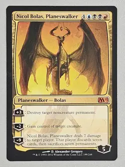 Magic the Gathering Nicol Bolas, Planeswalker Card M13 Edition - Image 1