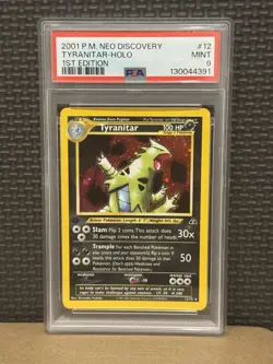 Pokemon TCG Tyranitar First Edition 12/75 Holo Card PSA 9 - Image 1