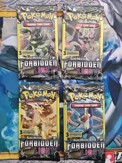 Pokemon Forbidden Light 3 Card Mini Booster Packs Complete Art Set Lot of 4 - Image 1