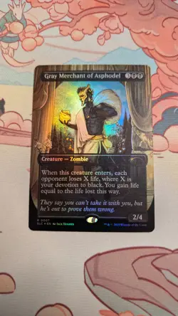 MTG Gray Merchant of Asphodel Foil Secret Lair Encyclopedia of Magic - Image 1