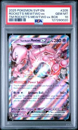 Pokemon Team Rocket's Mewtwo EX #205 Black Star Promo PSA 10 - Image 1