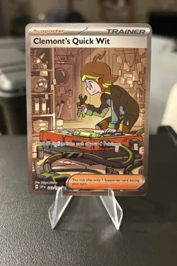 Clemonts Quick Wit 243/191 - Pokemon Surging Sparks Special Illustration Rare NM - Image 1