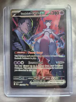 Pokemon TCG: Team Rocket's Mewtwo ex 231/182 SIR Destined Rivals MINT CONDITION - Image 1