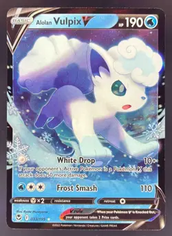 2022 Pokemon Gaming Sword & Shield Silver Tempest Alolan Vulpix V #033/195 Holo - Image 1