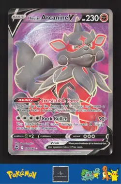 2020 Pokemon SWSH Silver Tempest 179/195 Hisuian Arcanine V - Image 1
