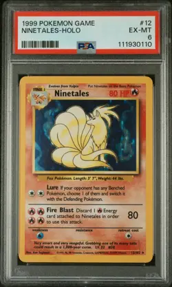 PSA 6 1999 POKEMON GAME #12 NINETALES-HOLO BASE SET Fast & Free Delivery! - Image 1