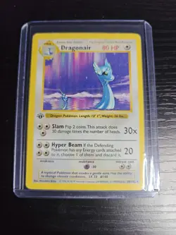 1999 Pokemon Base Set Dragonair 1st Edition Shadowless 18/102 Rare English HP-MP - Image 1