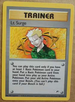 Lt. Surge 101/132 Rare Non-Holo Gym Heroes Set Pokemon Trainer NM/LP - Image 1
