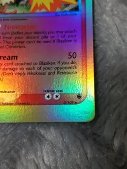 Pokemon TCG Blaziken Rare Reverse Holo Card 3/109 Ex Ruby Sapphire Set Vintage - Image 2