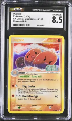 CGC 8.5 Dugtrio EX Crystal Guardians 5/100 Reverse Holo STAMPED Pokemon Card - Image 1