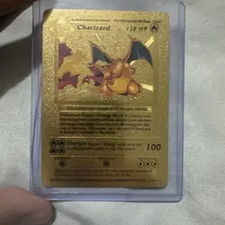 1999 WOTC Pokemon Charizard Gold Foil Textured Card 4/102 - Rare - Image 1