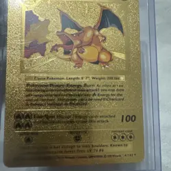1999 WOTC Pokemon Charizard Gold Foil Textured Card 4/102 - Rare - Image 2