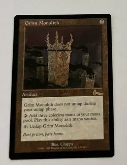 Grim Monolith Urza's Legacy LP Lightly Played MTG Magic the Gathering -- S2G -- - Image 1