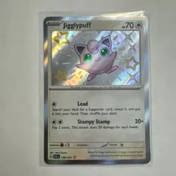 Pokemon TCG SV Paldean Fates Jigglypuff # 198 / 091 Shiny Rare Near Mint - Image 1