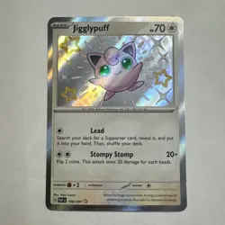 Pokemon TCG SV Paldean Fates Jigglypuff # 198 / 091 Shiny Rare Near Mint - Image 2