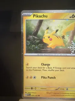 PIKACHU - (Holiday Calendar) 025/165 Stamped NM - Cosmos Holo - Pokemon TCG Card - Image 2