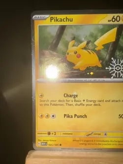 PIKACHU - (Holiday Calendar) 025/165 Stamped NM - Cosmos Holo - Pokemon TCG Card - Image 5