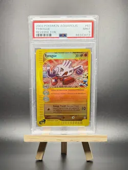 2002 POKEMON TYROGUE REVERSE REV HOLO FOIL #63 E-SERIES AQUAPOLIS PSA 9 WOTC - Image 1