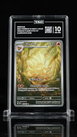 Ninetales 199/197 Illustration Rare Pokemon Obsidian Flames TAG Gem Mint 10 - Image 1