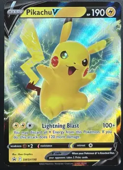 Pokemon Pikachu V SWSH198 Sword & Shield Black Star Promo Holo Rare M/NM - Image 1
