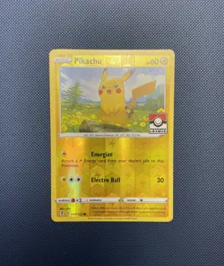 Pikachu 049/203 | Pokemon League Stamp | Evolving Skies | Reverse Holo | NM - Image 2