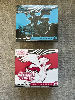 Pokemon TCG Black Bolt and White Flare ETB - FACTORY SEALED ( 2 ETBS - 1 Each) - Image 1