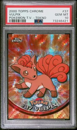 2000 TOPPS CHROME POKEMON T.V. TEKNO VULPIX #37 PSA 10 - GRAIL ALERT - Image 1
