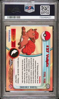 2000 TOPPS CHROME POKEMON T.V. TEKNO VULPIX #37 PSA 10 - GRAIL ALERT - Image 2