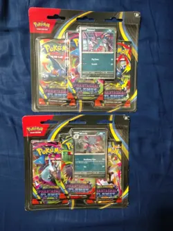 Pokemon Phantasmal Flames TCG Sneasel & Weavile 3 Pack Blister lot of 2 in hand - Image 1