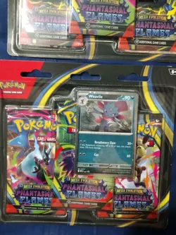 Pokemon Phantasmal Flames TCG Sneasel & Weavile 3 Pack Blister lot of 2 in hand - Image 2