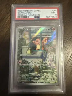 2023 Pokemon SVP en Charmander Obsidian Flames ETB #044 PSA 9 - Image 1