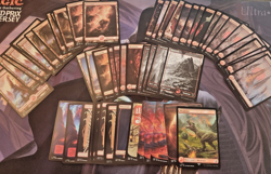 MTG Full Art Mountains Set - 57 Card Lot - NEO, ONE, DMU, UNF, THB, and More - Image 1