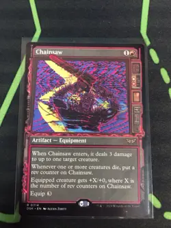 MTG Magic The Gathering Chainsaw Showcase Artifact Duskmourn Red Commander - Image 1