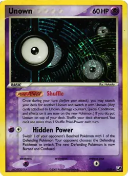 2005 Unown I 1/28 EX Unseen Forces Holo Rare English MP Pokemon TCG Card - Image 1