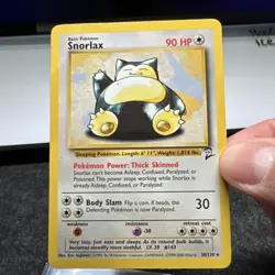 1999 Pokemon Card TCG Non -Holo Base Set 2 Snorlax - 27/64 Rare DAMAGED - Image 1