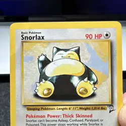 1999 Pokemon Card TCG Non -Holo Base Set 2 Snorlax - 27/64 Rare DAMAGED - Image 2