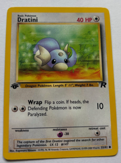 1st Edition Vintage Pokemon Card Dratini Common Team Rocket 53/82 NM - Image 1